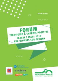 Forum « Territoire à Énergie POSitive » aux Ollières sur Eyrieux. Le mardi 5 mars 2019 aux Ollières sur Eyrieux. Ardeche.  14H30
